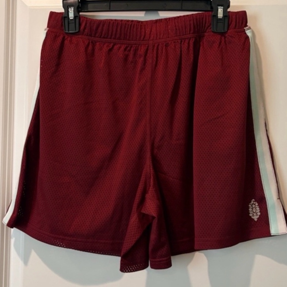 FP Movement by Free People Maroon Athletic Mesh Shorts with Side Stripes NWOT
